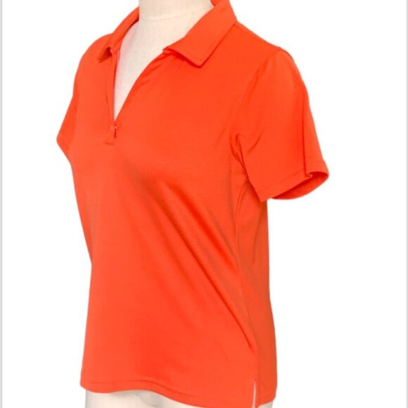 Pebble Beach Performance Womens Golf Polo Shirt Sz M Orange #90A - Picture 4 of 9